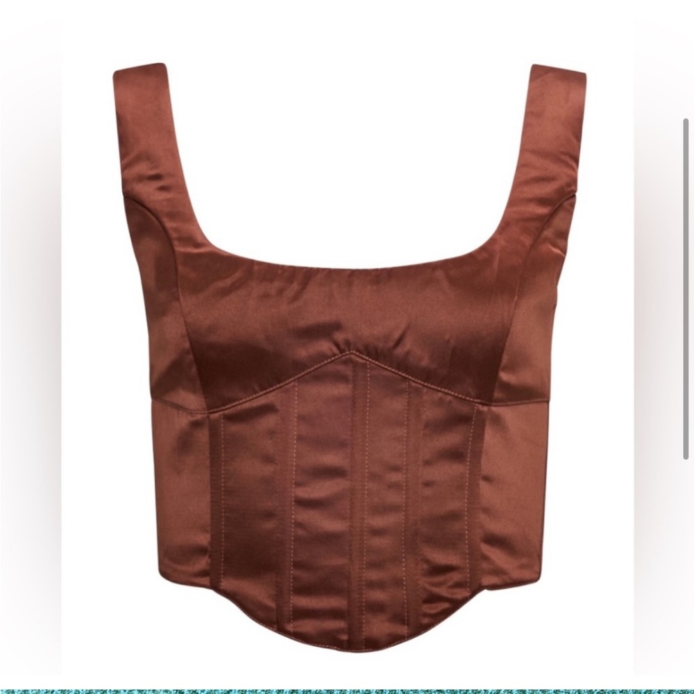 Guizio brown satin corset